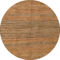 Round Abstract Yellow Oriental Rug, abs5280