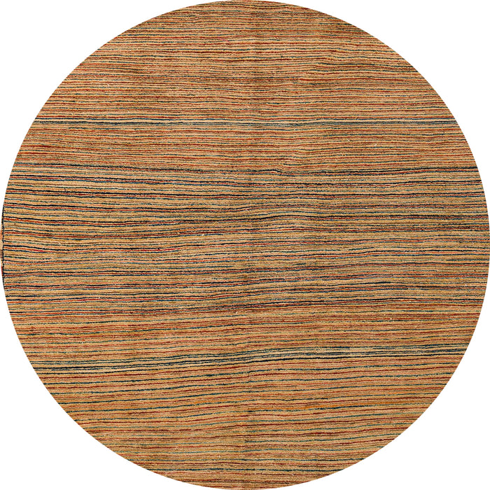 Round Abstract Yellow Oriental Rug, abs5280