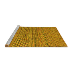 Sideview of Machine Washable Oriental Yellow Modern Rug, wshabs5280yw