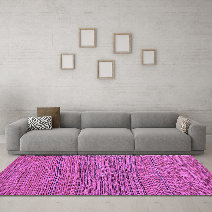 Machine Washable Oriental Purple Modern Area Rugs in a Living Room, wshabs5280pur