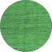 Round Oriental Emerald Green Modern Rug, abs5280emgrn