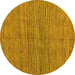 Round Machine Washable Oriental Yellow Modern Rug, wshabs5280yw