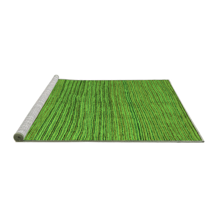 Sideview of Machine Washable Oriental Green Modern Area Rugs, wshabs5280grn