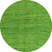 Round Oriental Green Modern Rug, abs5280grn