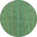 Round Oriental Turquoise Modern Rug, abs5280turq