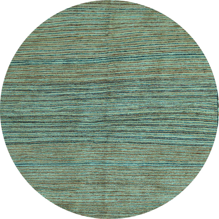 Round Oriental Light Blue Modern Rug, abs5280lblu