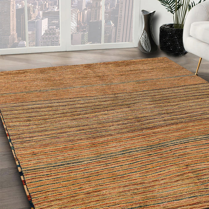 Machine Washable Abstract Yellow Rug in a Family Room, wshabs5280