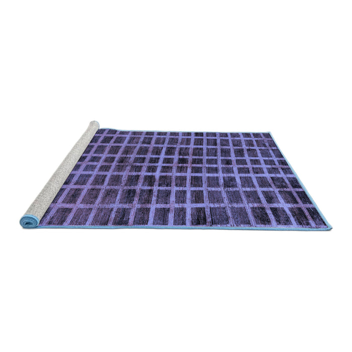 Sideview of Machine Washable Oriental Blue Modern Rug, wshabs5281blu