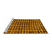 Sideview of Machine Washable Oriental Yellow Modern Rug, wshabs5281yw