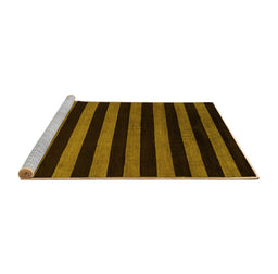 Sideview of Machine Washable Abstract Yellow Modern Rug, wshabs5282yw