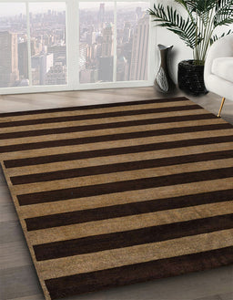 Abstract Light Brown Modern Rug in Family Room, abs5282