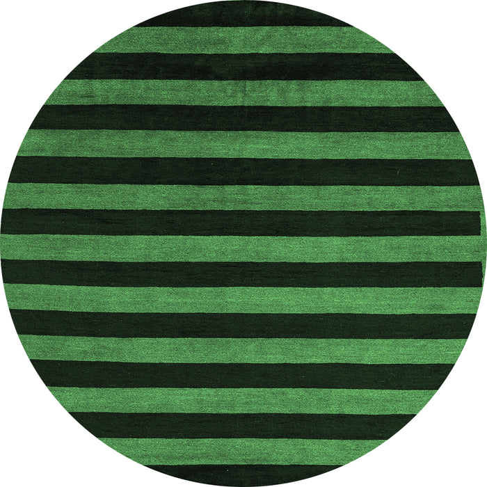 Round Abstract Emerald Green Modern Rug, abs5282emgrn