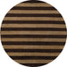 Round Machine Washable Abstract Light Brown Rug, wshabs5282