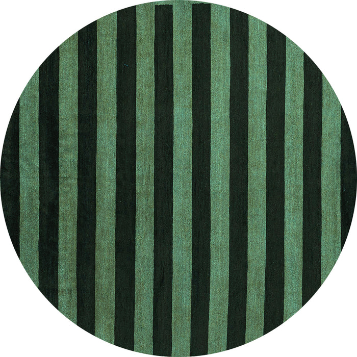 Round Abstract Turquoise Modern Rug, abs5282turq