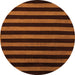 Round Abstract Orange Modern Rug, abs5282org