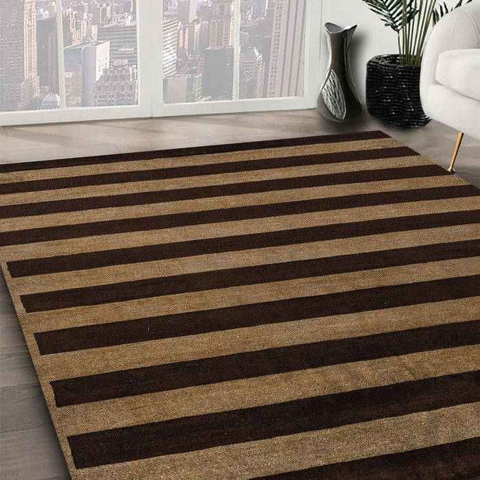 Abstract Light Brown Modern Rug in Family Room, abs5282