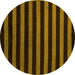 Round Abstract Yellow Modern Rug, abs5282yw