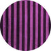 Round Machine Washable Abstract Purple Modern Area Rugs, wshabs5282pur