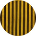 Round Abstract Yellow Modern Rug, abs5283yw