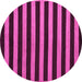 Round Machine Washable Abstract Pink Modern Rug, wshabs5283pnk