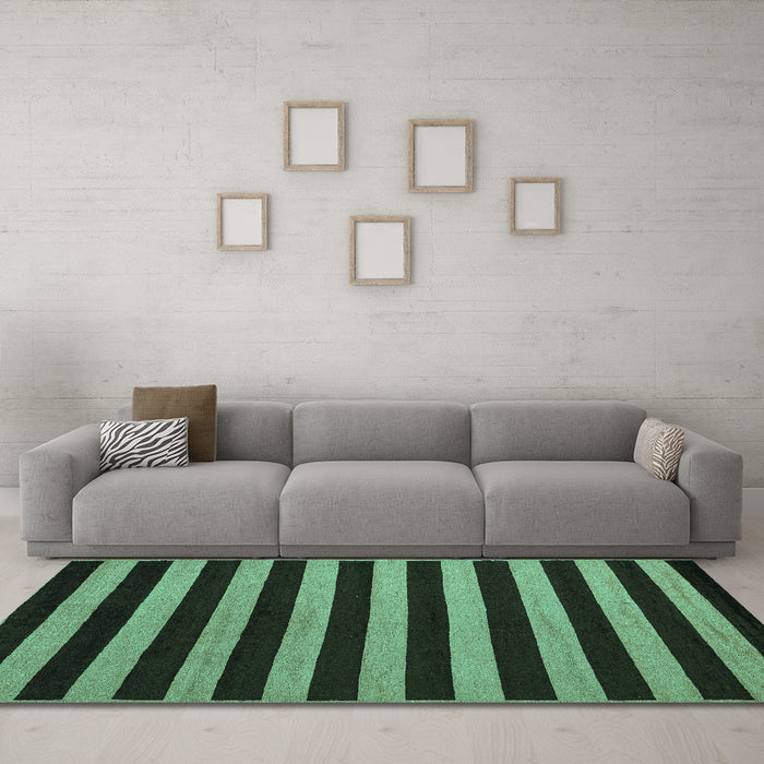 Machine Washable Abstract Turquoise Modern Area Rugs in a Living Room,, wshabs5283turq