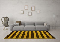 Machine Washable Abstract Yellow Modern Rug, wshabs5283yw