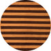 Round Machine Washable Abstract Orange Modern Area Rugs, wshabs5283org