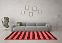 Machine Washable Abstract Red Modern Rug, wshabs5283red