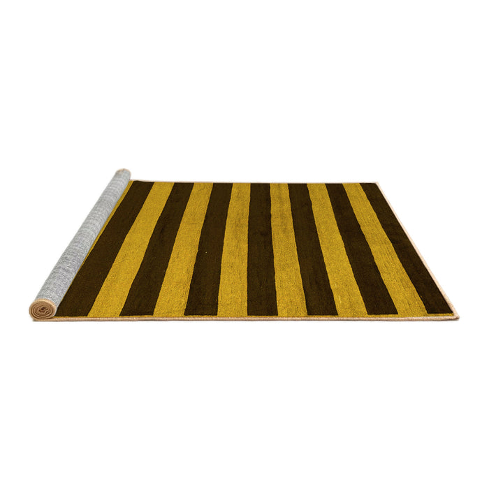 Sideview of Machine Washable Abstract Yellow Modern Rug, wshabs5283yw