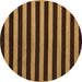 Round Abstract Brown Modern Rug, abs5283brn