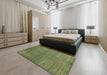 Abstract Green Oriental Rug in a Bedroom, abs5284