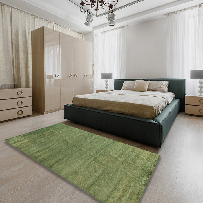 Abstract Green Oriental Rug in a Bedroom, abs5284