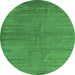 Round Oriental Emerald Green Modern Rug, abs5284emgrn