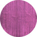 Round Oriental Pink Modern Rug, abs5284pnk