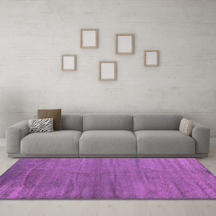 Machine Washable Oriental Purple Modern Area Rugs in a Living Room, wshabs5284pur