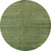 Round Abstract Green Oriental Rug, abs5284