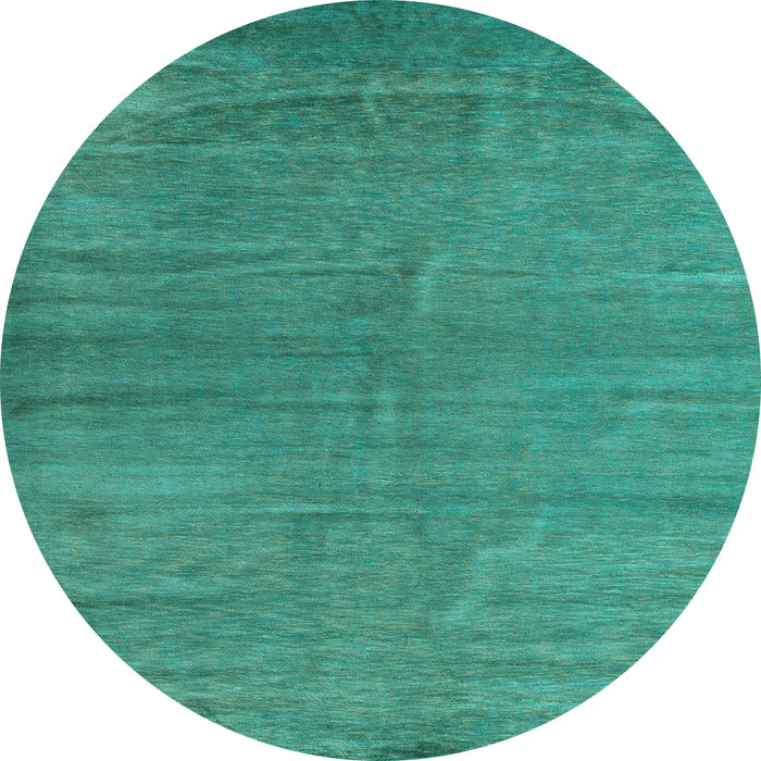 Round Machine Washable Oriental Light Blue Modern Rug, wshabs5284lblu