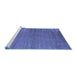 Sideview of Machine Washable Oriental Blue Modern Rug, wshabs5284blu