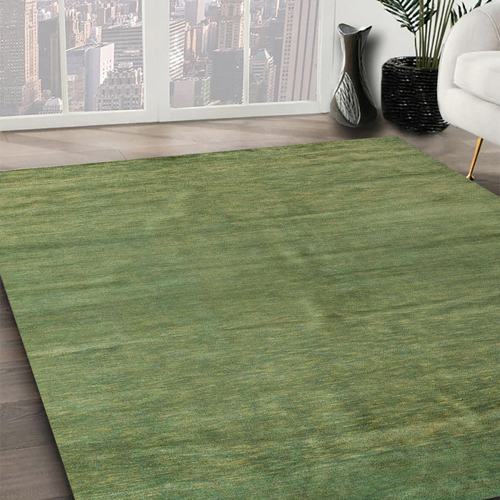 Abstract Green Oriental Rug in Family Room, abs5284