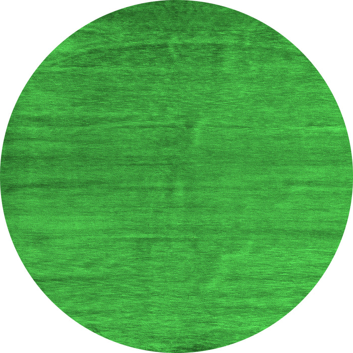 Round Machine Washable Oriental Green Modern Area Rugs, wshabs5284grn