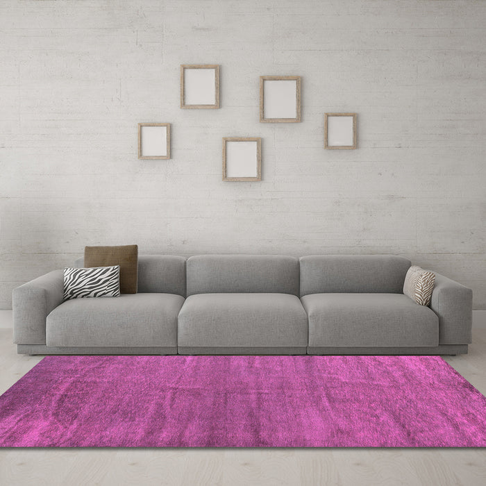 Machine Washable Oriental Pink Modern Rug in a Living Room, wshabs5284pnk
