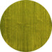 Round Oriental Yellow Modern Rug, abs5284yw