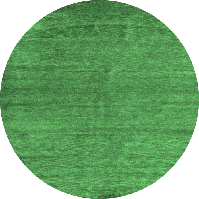 Round Machine Washable Oriental Emerald Green Modern Area Rugs, wshabs5284emgrn