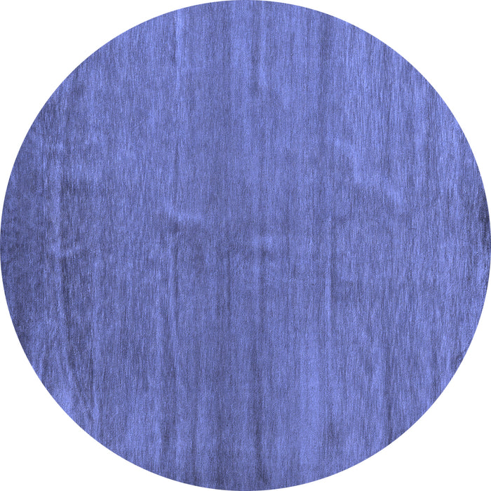 Round Machine Washable Oriental Blue Modern Rug, wshabs5284blu