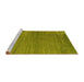 Sideview of Machine Washable Oriental Yellow Modern Rug, wshabs5284yw