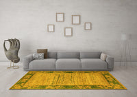 Machine Washable Oriental Yellow Modern Rug, wshabs5285yw