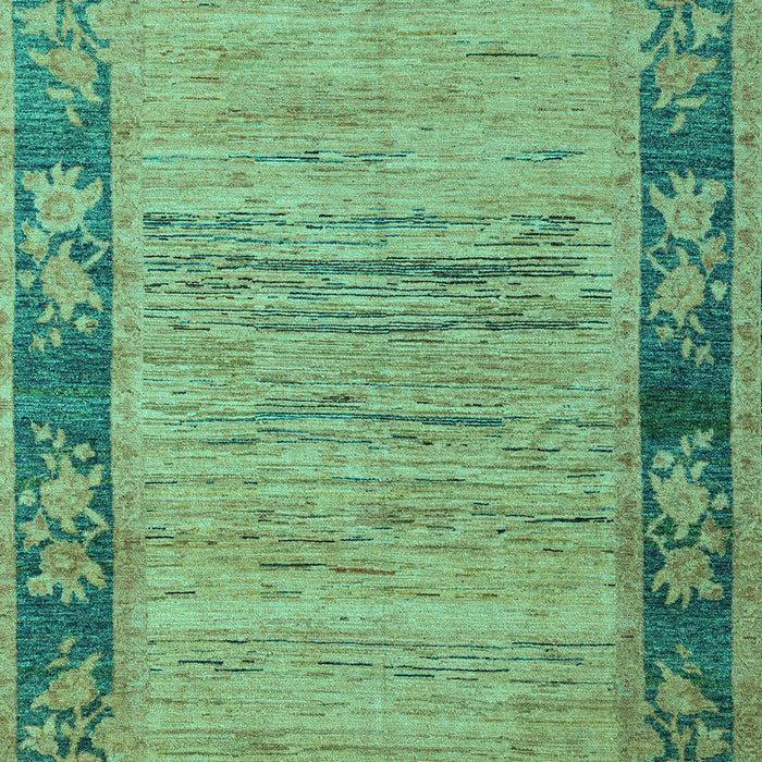 Machine Washable Oriental Turquoise Modern Area Rugs, wshabs5285turq