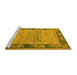 Sideview of Machine Washable Oriental Yellow Modern Rug, wshabs5285yw