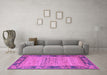 Machine Washable Oriental Purple Modern Area Rugs in a Living Room, wshabs5285pur