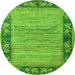 Round Oriental Green Modern Rug, abs5285grn